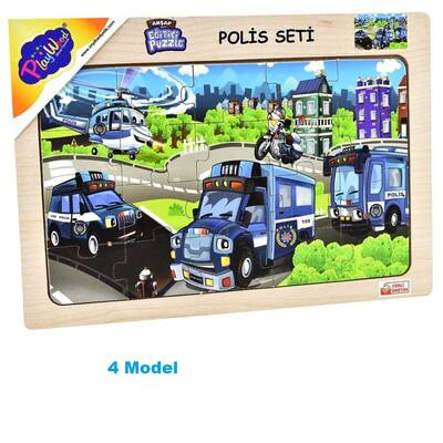 PlayWood Ahşap Eğitici Puzzle Polis Seti 20 Parça - 5