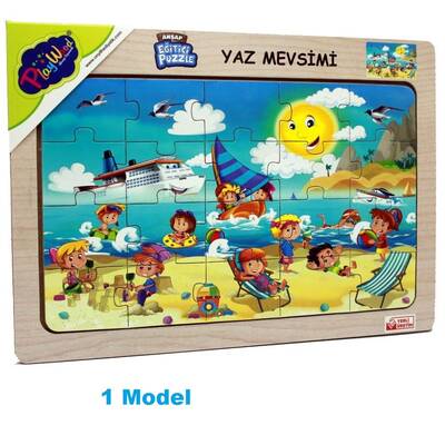 PlayWood Ahşap Eğitici Puzzle Yaz Mevsimi 20 Parça 4 Model - 2