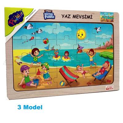 PlayWood Ahşap Eğitici Puzzle Yaz Mevsimi 20 Parça 4 Model - 4