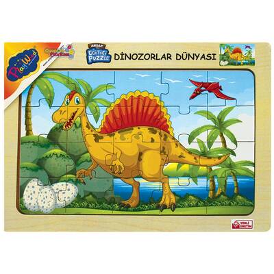 PlayWood Ahşap Puzzle Dinozorlar Dünyası 20 Parça Ahşap Eğitici Yapboz - 1