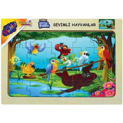 PlayWood Ahşap Puzzle Sevimli Hayvanlar 20 Parça Ahşap Eğitici Yapboz 4 Model - 2