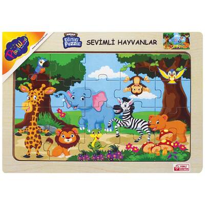 PlayWood Ahşap Puzzle Sevimli Hayvanlar 20 Parça Ahşap Eğitici Yapboz 4 Model - 3