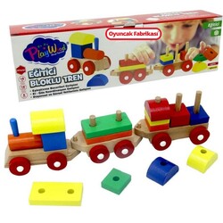 Playwood Eğitici Ahşap Oyuncak Bloklu Tren - PlayWood-Onyıl