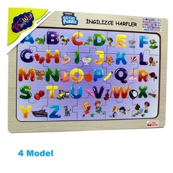 PlayWood Eğitici Ahşap Puzzle 20 Parça Rakamlar ve Harfler 4 Model - 4
