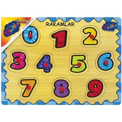 PlayWood Eğitici Ahşap Tutmalı Puzzle Yapboz Sayılar Rakamlar 9 Parça - 2