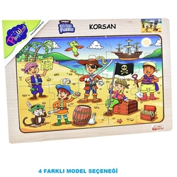 PlayWood Eğitici Korsan Adası 20 Parça Ahşap Çerçeveli Puzzle - 1