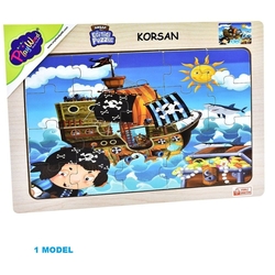 PlayWood Eğitici Korsan Adası 20 Parça Ahşap Çerçeveli Puzzle - 2