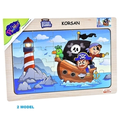 PlayWood Eğitici Korsan Adası 20 Parça Ahşap Çerçeveli Puzzle - 3