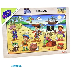 PlayWood Eğitici Korsan Adası 20 Parça Ahşap Çerçeveli Puzzle - 5