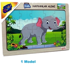 PlayWood Puzzle Sevimli Orman Hayvanları 20 Parça Ahşap Eğitici Yapboz 4 Model - 2