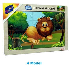 PlayWood Puzzle Sevimli Orman Hayvanları 20 Parça Ahşap Eğitici Yapboz 4 Model - 5