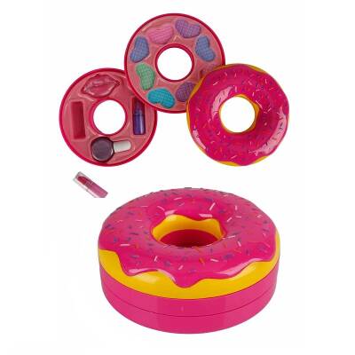 Pretty Pinky Donut Şekilli 2 Katlı Makyaj Güzellik Seti - 2