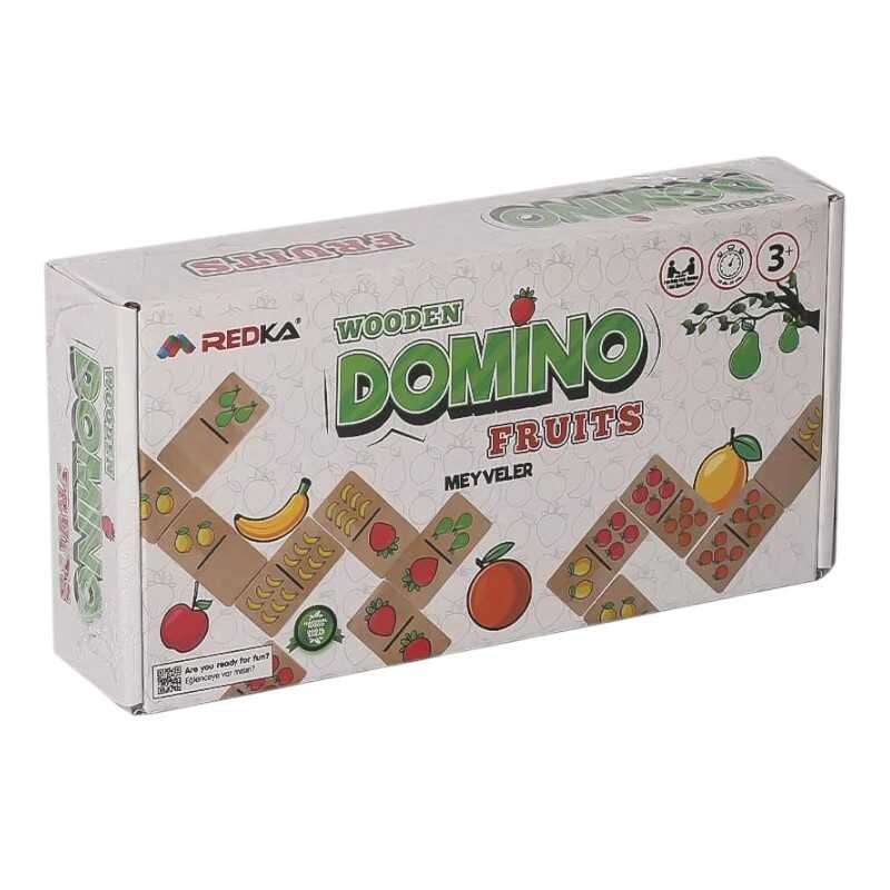 Redka Çocuk Ahşap Domino Oyunu Meyveler Fruits