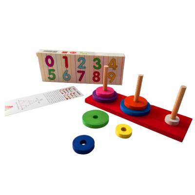 Renkli Ahşap Hanoi Kuleleri - 1