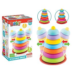 Sallanan Halkalar 9 Parça Eğitici Kule Dizme ve Halka Geçirme Bebek Oyuncağı - DEDE