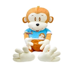 Selay Oyuncak Elbiseli Peluş Maymun Cuci 105 Cm Büyük Boy - Selay