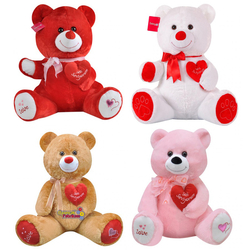 Selay Oyuncak Fularlı Kalpli Love Peluş Ayıcık 60 Cm 4 Renk - Selay