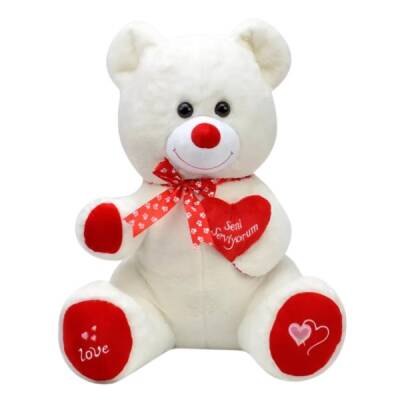 Selay Oyuncak Fularlı Kalpli Love Peluş Ayıcık 60 Cm 4 Renk - 5