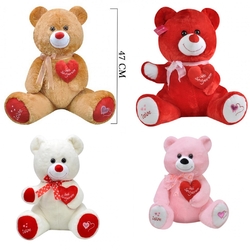 Oyuncak Kalp Tutan Peluş Ayıcık Yumoş Ayı 47 Cm - Selay