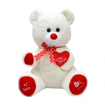 Oyuncak Kalp Tutan Peluş Ayıcık Yumoş Ayı 47 Cm - 2