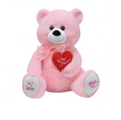 Oyuncak Kalp Tutan Peluş Ayıcık Yumoş Ayı 47 Cm - 3
