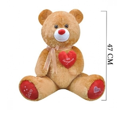 Oyuncak Kalp Tutan Peluş Ayıcık Yumoş Ayı 47 Cm - 5