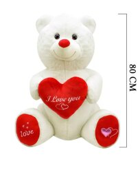 Selay Oyuncak Kalpli Peluş Ayıcık 80 Cm I Love Yazılı - 2