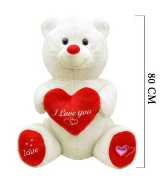 Selay Oyuncak Kalpli Peluş Ayıcık 80 Cm I Love Yazılı - 2