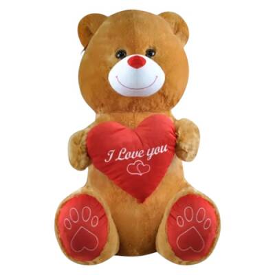 Selay Oyuncak Kalpli Peluş Ayıcık 80 Cm I Love Yazılı - 3