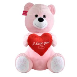 Selay Oyuncak Kalpli Peluş Ayıcık 80 Cm I Love Yazılı - 4