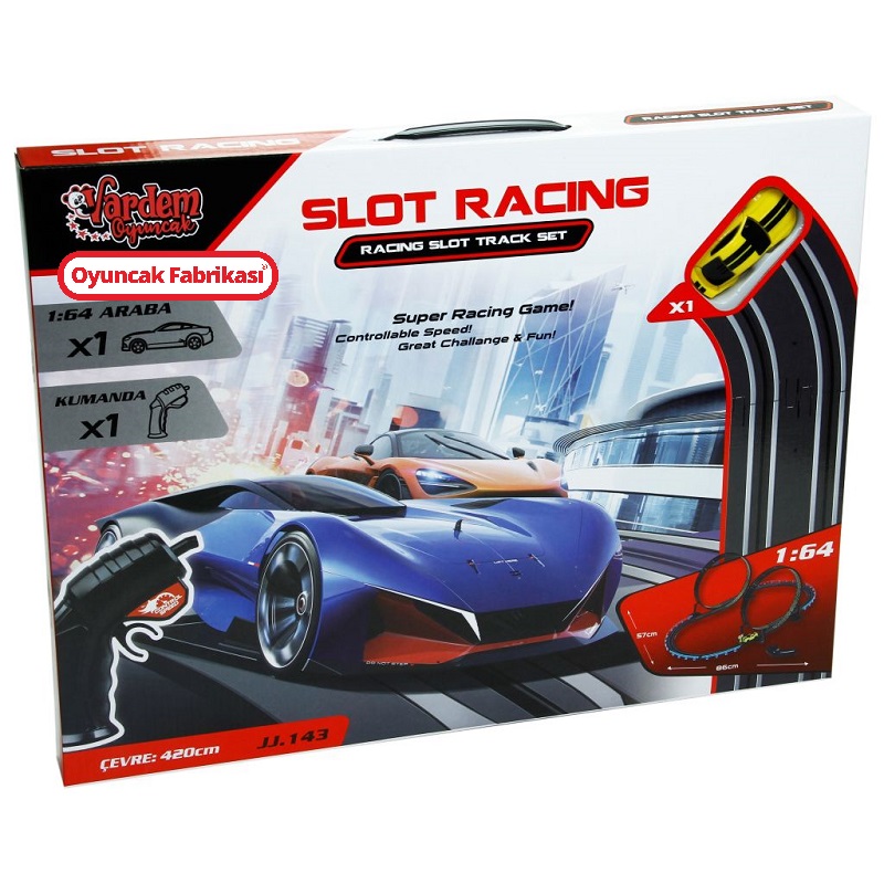 Slot Racıng Pilli 1 Araçlı Yarış Pisti Seti 1:64 (420cm)
