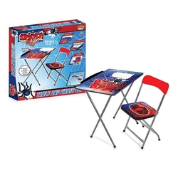 Spider Style Lisanslı Masa Sandalye Seti-Yazı Tahtalı-Kalemlikli - Furkan Toys