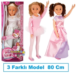 Sunman Büyük Oyuncak Bebek Yürüyüş Arkadaşım 80 cm Balo-Dans-Gelinlikli 3 Model - 1