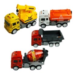 Sürtmeli 6 Asorti 1:32 Kamyon İş Araçları Karışık 12 Adet - 2