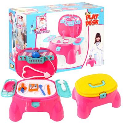 Tabureli Little Kız Model Oyuncak Doktor Seti 16 Parça - 1