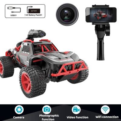 Uzaktan Kumandalı Full Fonksiyon Şarjlı 2.4G Kameralı Off Road Araba - 1