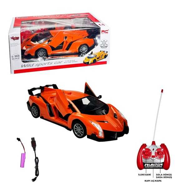 Uzaktan Kumandalı Full Fonksiyon Şarjlı Sport Kapıları Açılan Araba 1:18