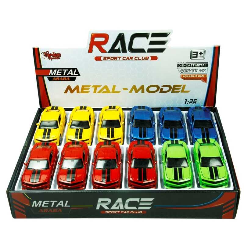 Vardem Çek Bırak Araba Şeritli Spor Araba Die Cast 1:36