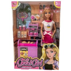 Vardem Kutulu Kafe İşleten Oyuncak Bebek Set 11,5 inç - Vardem Oyuncak