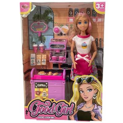 Vardem Kutulu Kafe İşleten Oyuncak Bebek Set 11,5 inç - 1