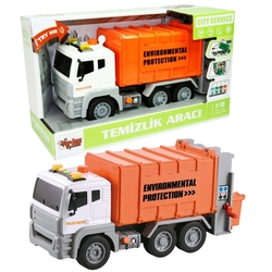 Vardem Oyuncak Çöp kamyonu Temizlik Aracı 1:12 Sürtmeli Işıklı Sesli - Thumbnail
