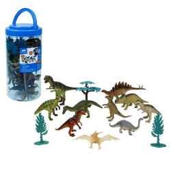 Vardem Oyuncak Dinozor Hayvan Seti Figürü 13 Parça -23 Cm Kovada - Vardem Oyuncak