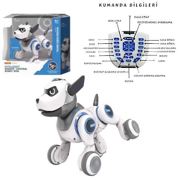 Vardem Uzaktan Kumandalı Full Fonksiyon Şarjlı İnteraktif Robot Köpek 29 Cm Hareket Algılama Işıklı Müzikli