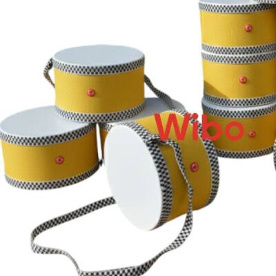 WİBO Askılı Ahşap Deri Çocuk Davulu Deri Davul 20 Cm Sarı - 2
