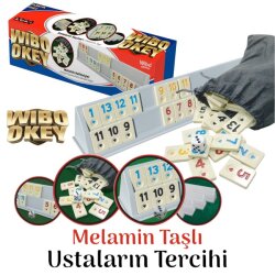 Wibo Büyük Boy Kaliteli Plastik Okey Takımı Melamin Taşlı 43 Cm ( Fildişi Taş Rengi ) - WİBO