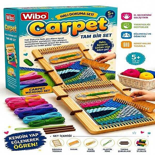 Wibo Halı Dokuma Seti Eğitici Çocuk Dokuma Tezgahı Kendin Yap DIY El Sanatları Hobi Kiti