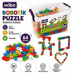 Wibo Robotik Puzzle 64 Parça Yapı Blokları Birleştirme ve Tasarım Oyuncak Seti 3 Yaş+ - WİBO