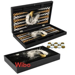 Wibo Trendy Kara Kartal Tavla Takımı Büyük Boy Pul Hazneli - WİBO