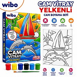 Wibo Yelkenli Cam Vitray Boyama Seti 6 Renk Cam Boyası ve Fırça Eğitici Sanat Hobi Kiti 3 Yaş+ - WİBO