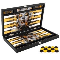 WİBO Yenigün Deri Tavla Takımı Marilyn Monroe Pul Hazneli XXL - 3